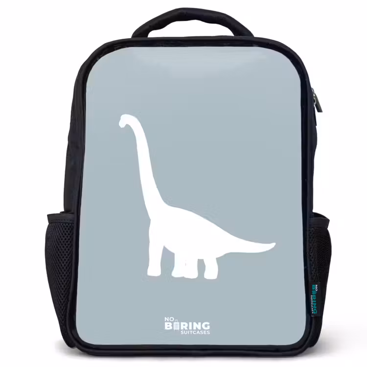 Kids backpack - Blue with Brachiosaurus dino — 1