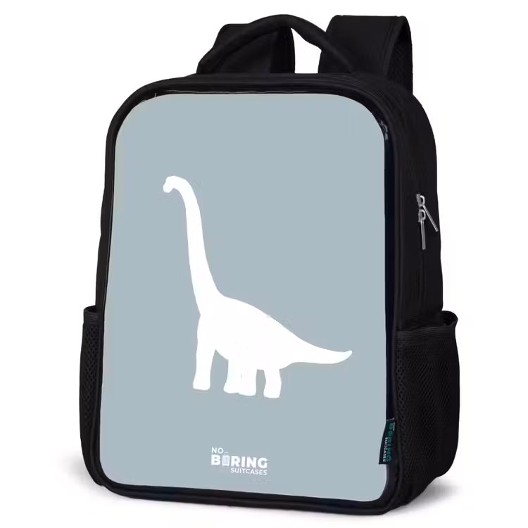 Kids backpack - Blue with Brachiosaurus dino — 4