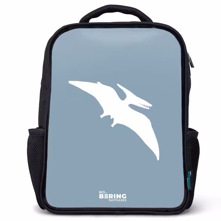 Kids backpack - Blue with Pteranodon dino — 1