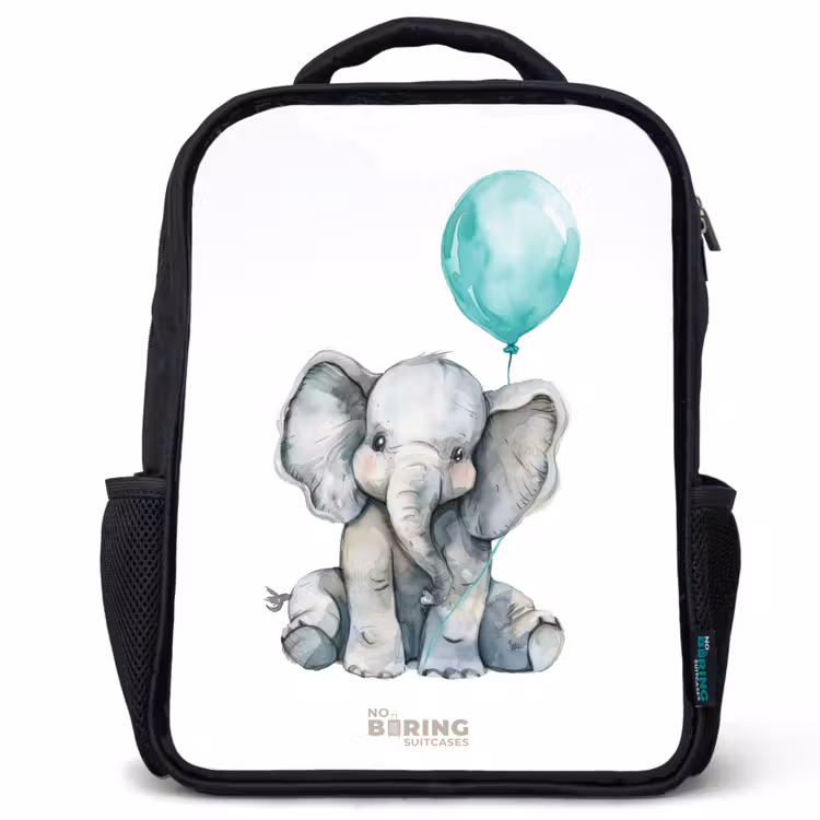 Kids backpack - Elephant with blue balloon — 1