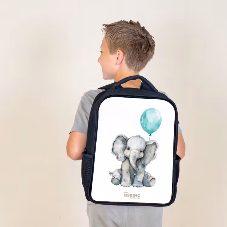Kids backpack - Elephant with blue balloon — 2