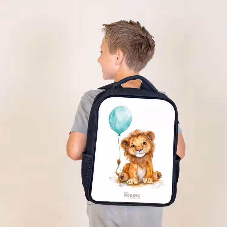 Kids backpack - Lion with blue balloon — 2