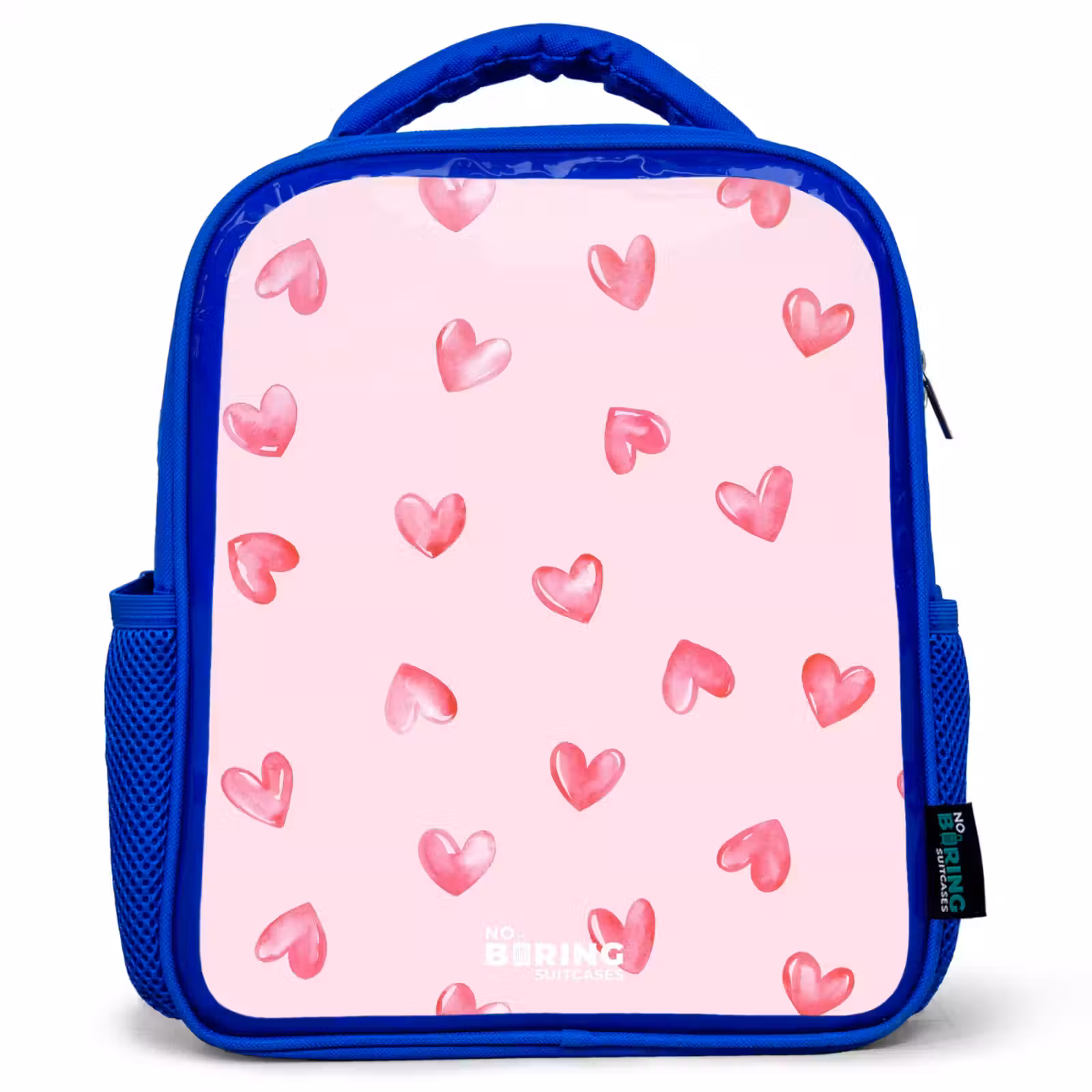 Kids backpack - Blue - Pink hearts — 1