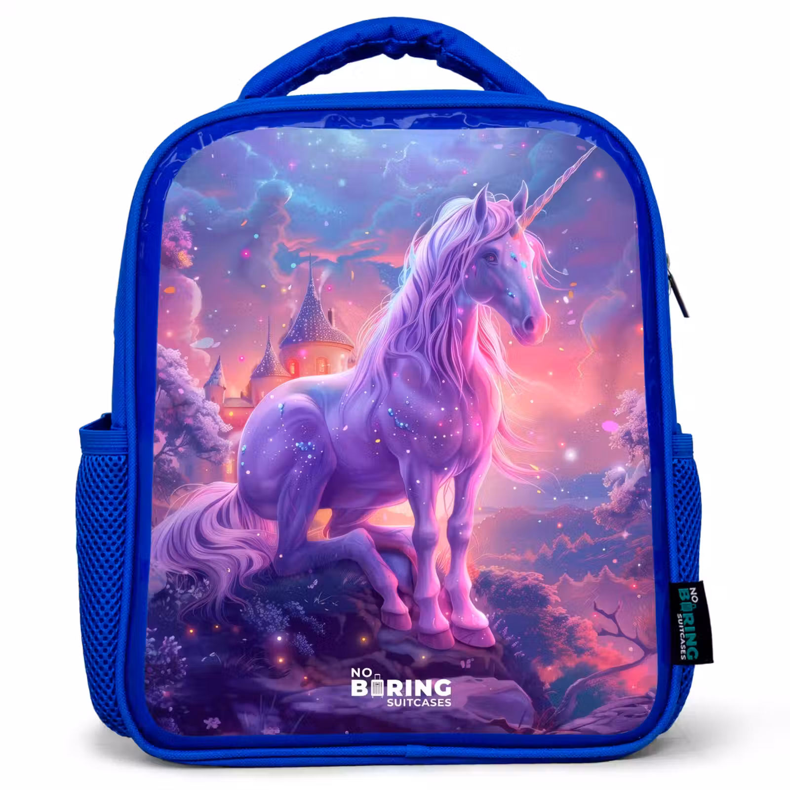 Kids backpack - Blue - Purple Unicorn in Magical Environment — 1