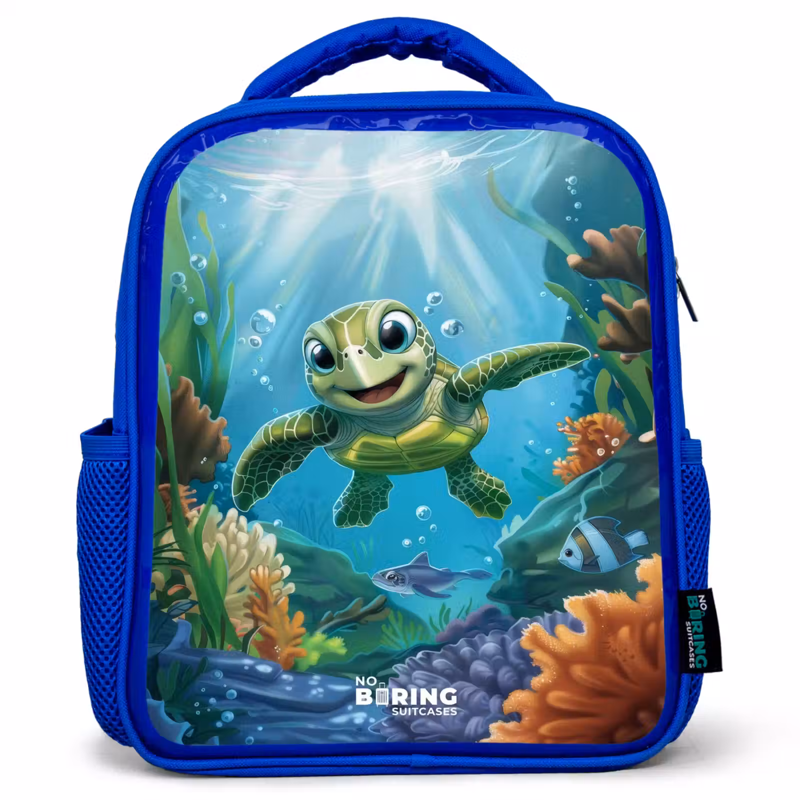 Kids backpack - Blue - Turtle in colorful underwater world — 1