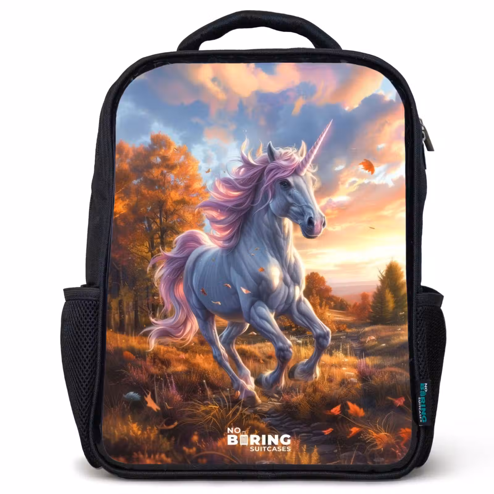 Kids backpack - Galloping Unicorn in Autumn World — 1