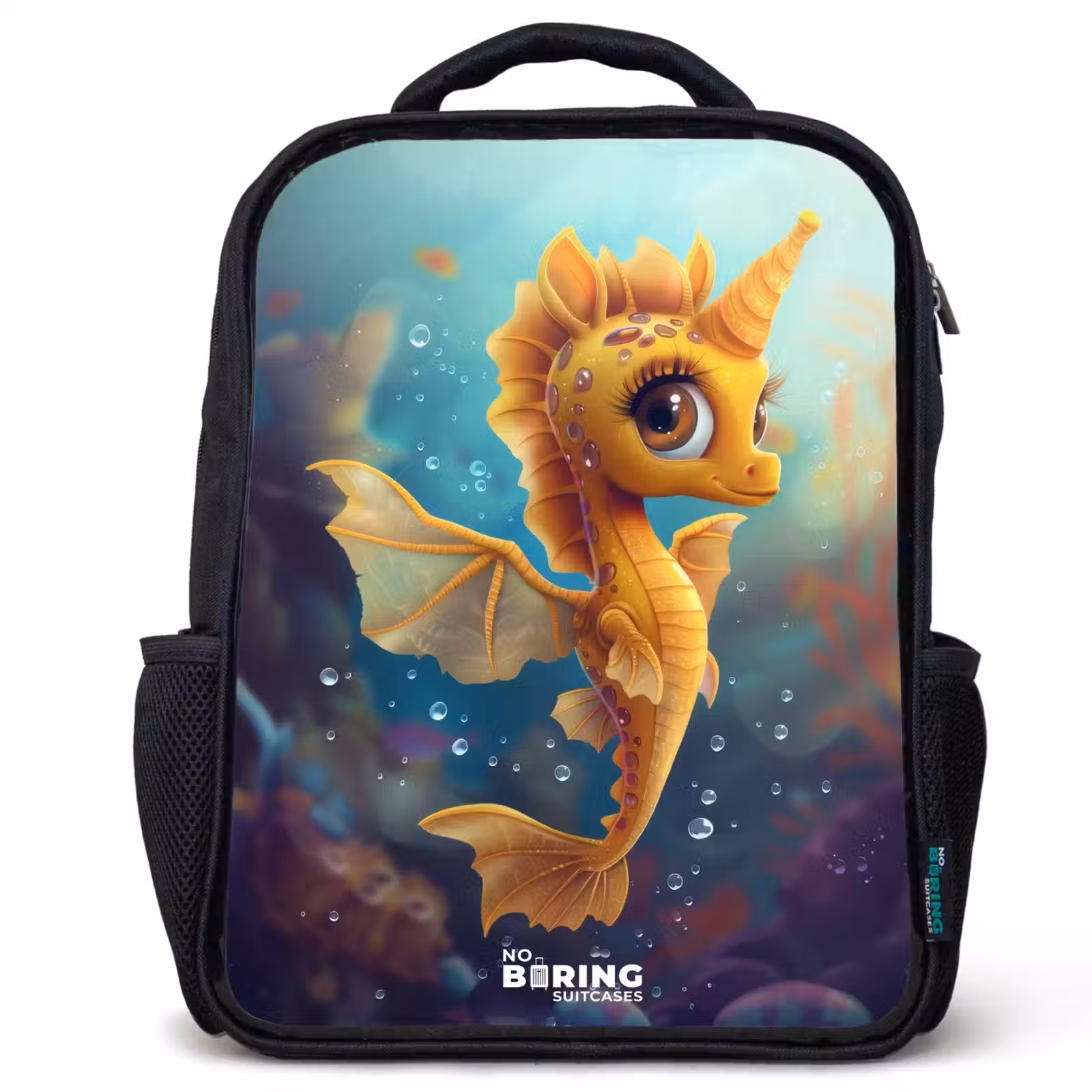 Kids backpack - Orange seahorse in the water — 1