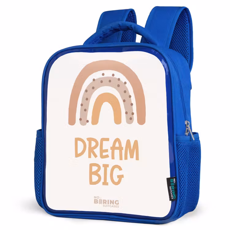Kids backpack - Blue - Rainbow with the quote 'Dream Big' — 3