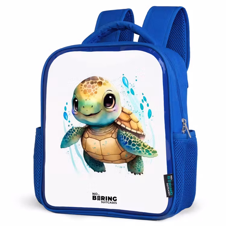 Kids backpack - Blue - Turtle - Water colors - Animals — 3