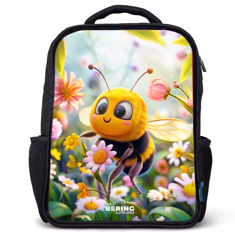 Kids backpack - Close-up of a bee among pink flowers — 1