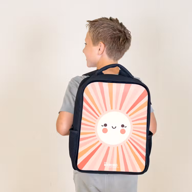 Kids backpack - Round sun with face — 2
