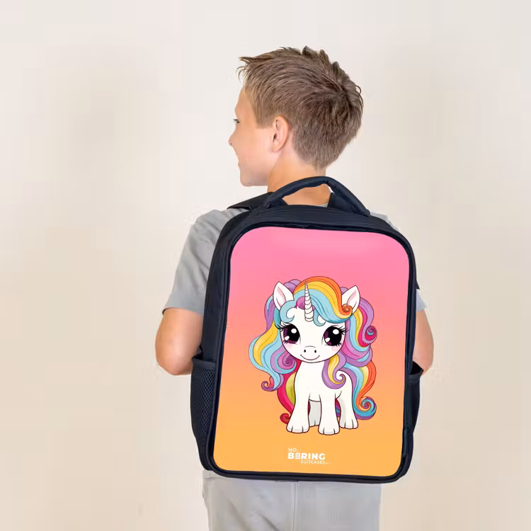 Kids backpack - Small unicorn with rainbow colors — 2