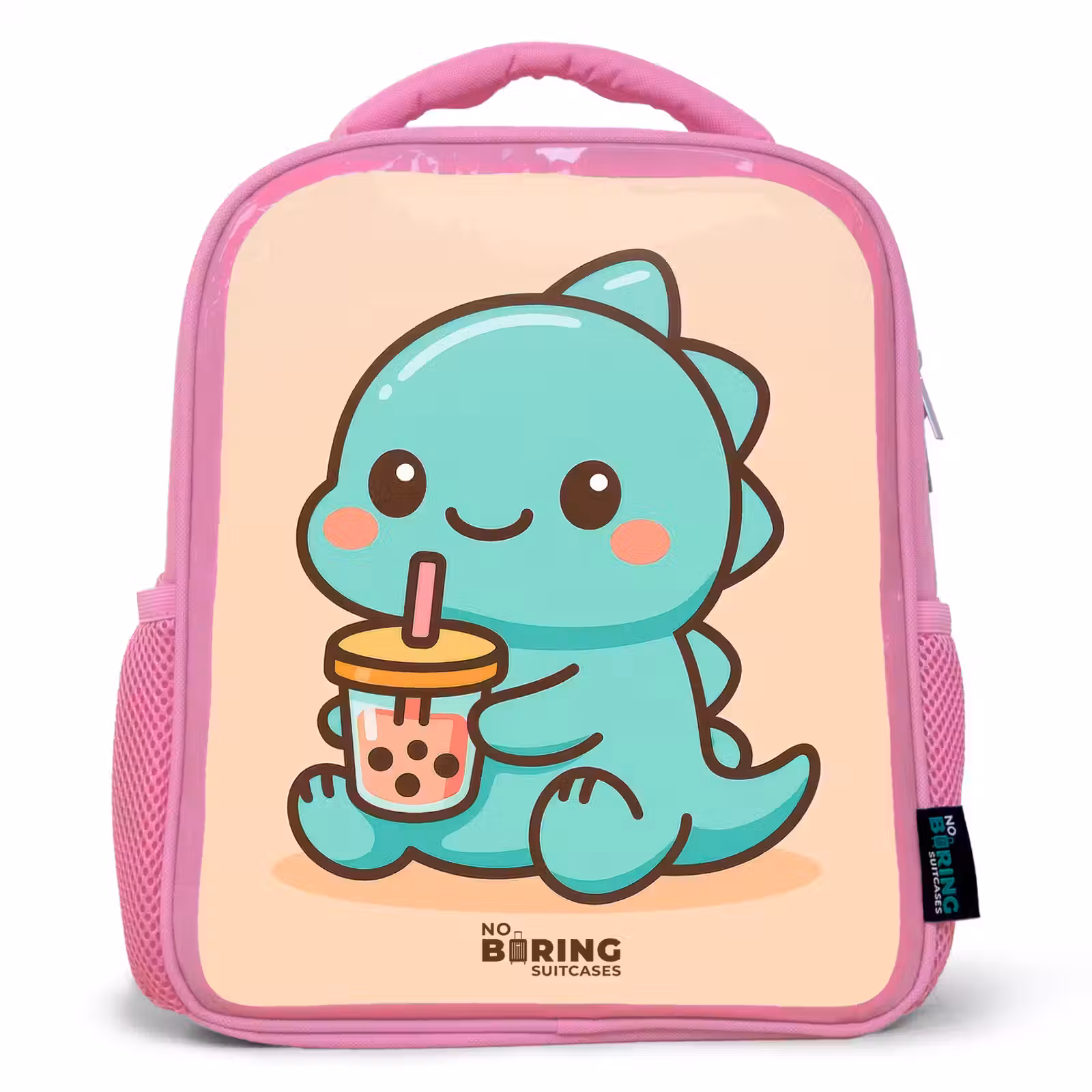 Kids backpack - Pink - Kawai - Dino - Bubbletea — 1