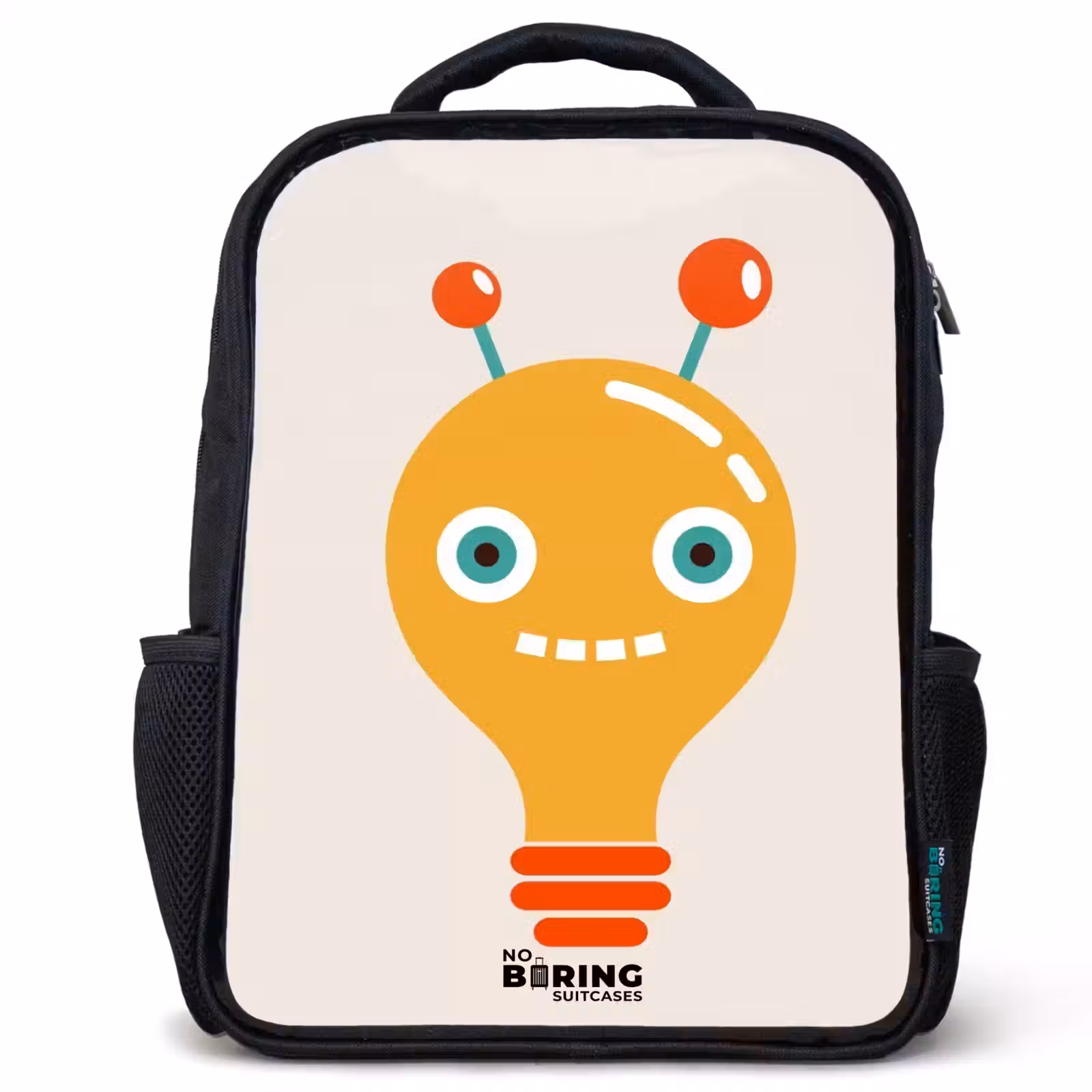Kids backpack - Light bulb robot with big eyes — 1