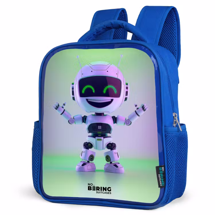 Kids backpack - Blue - Robot with purple and green light — 3