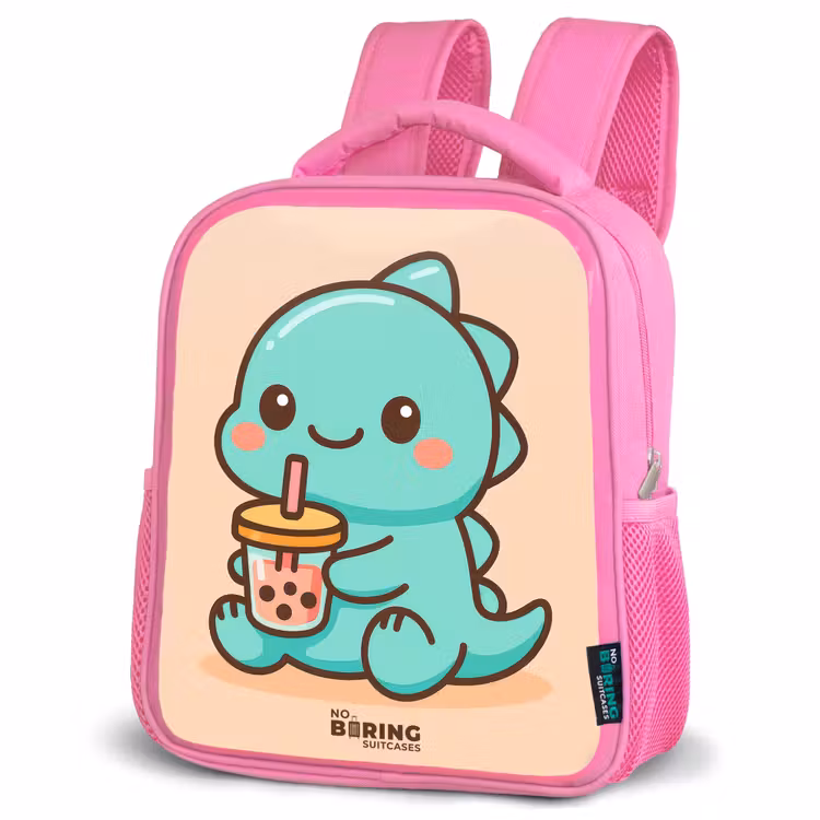 Kids backpack - Pink - Kawai - Dino - Bubbletea — 4