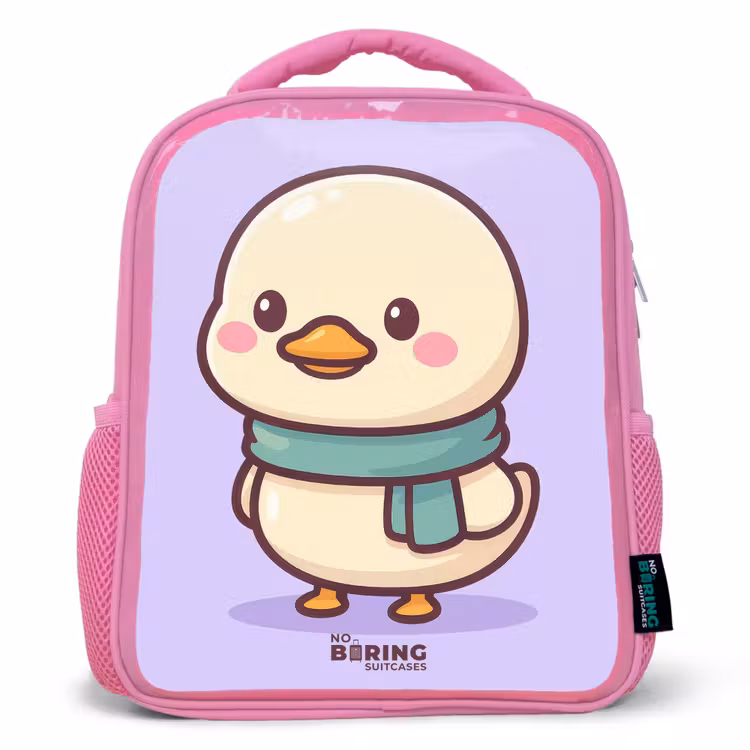Kids backpack - Pink - Kawai - Duck - Scarf — 1