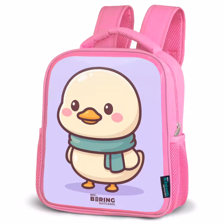 Kids backpack - Pink - Kawai - Duck - Scarf — 4