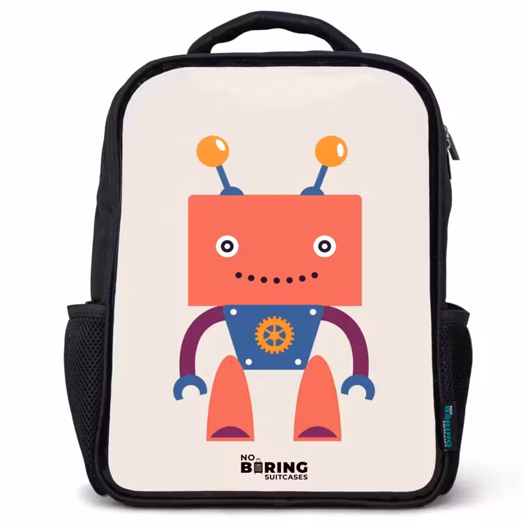 Kids backpack - Red robot with square head — 1