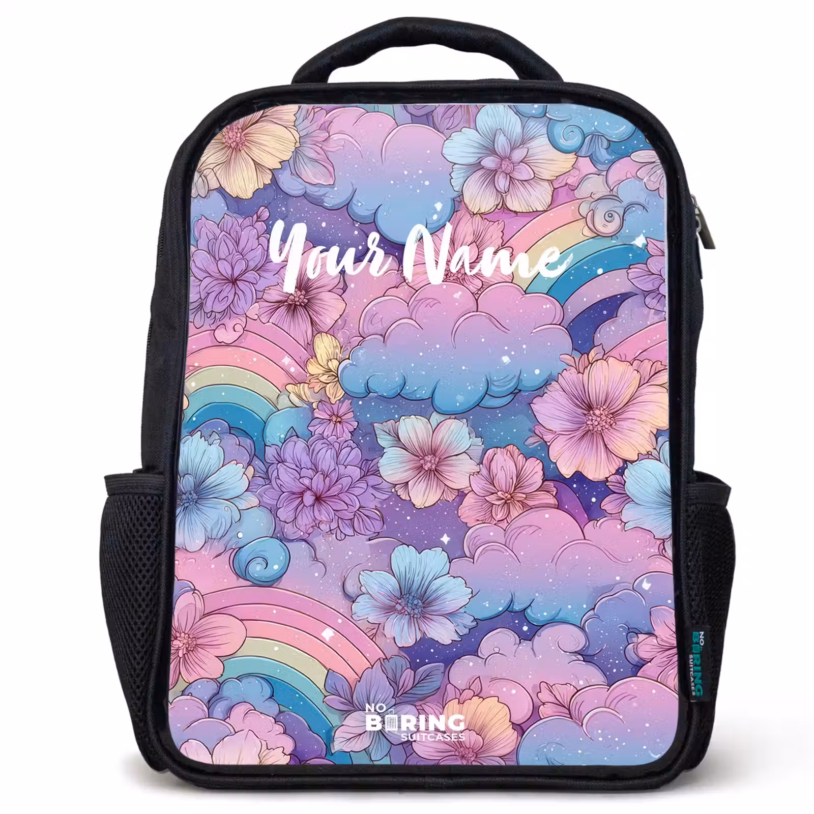 Kids backpack - Illustration of clouds, rainbows and flowers — 1