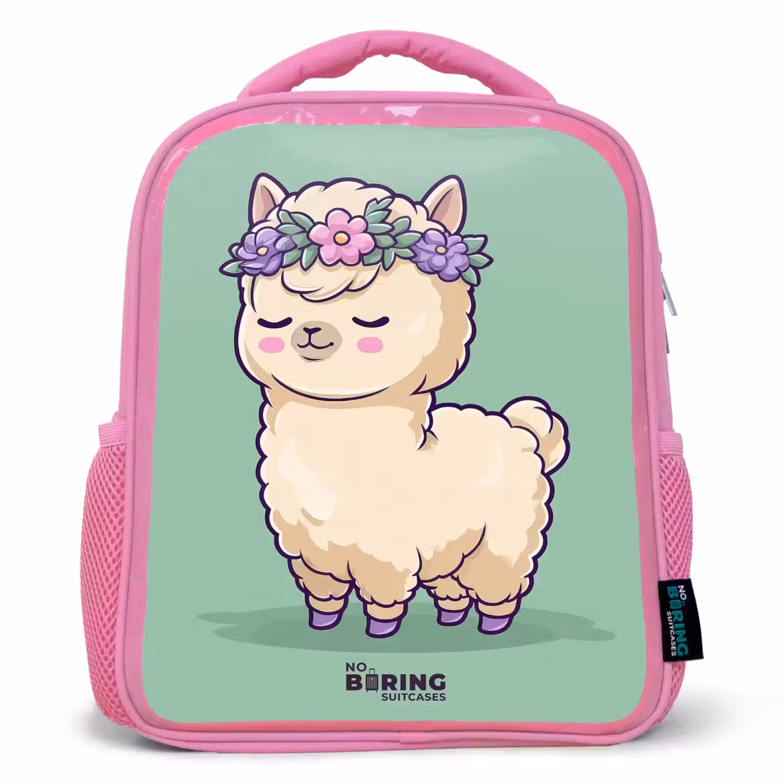 Kids backpack - Pink - Kawai - Alpaca - Green — 1