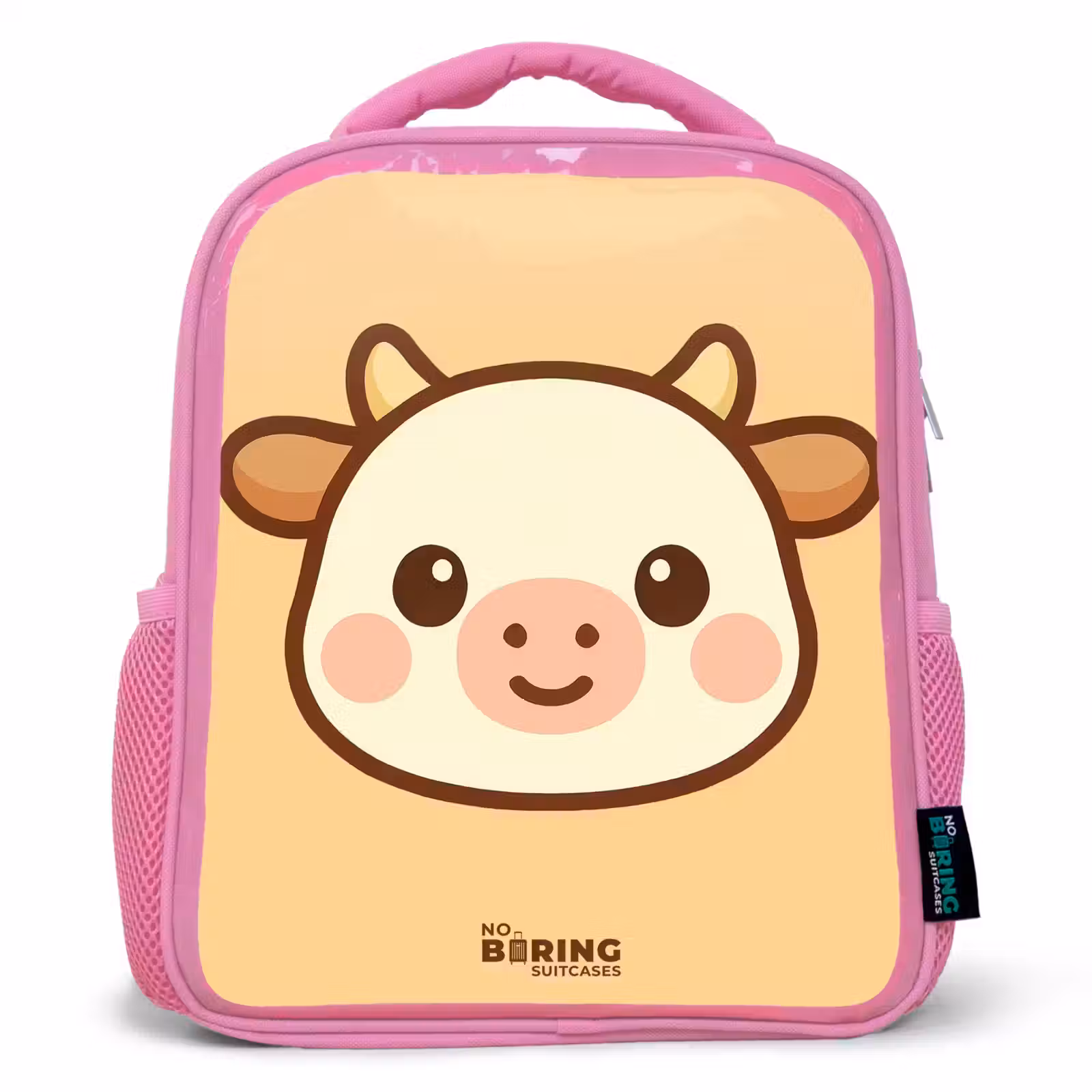 Kids backpack - Pink - Kawai - Cow - Brown — 1