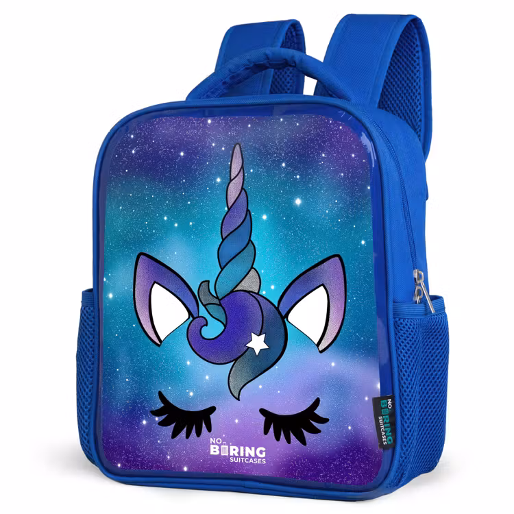 Kids backpack - Blue - Purple unicorn — 3