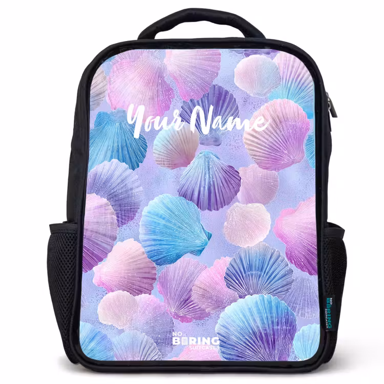 Kids backpack - Colored shells on a purple background — 1