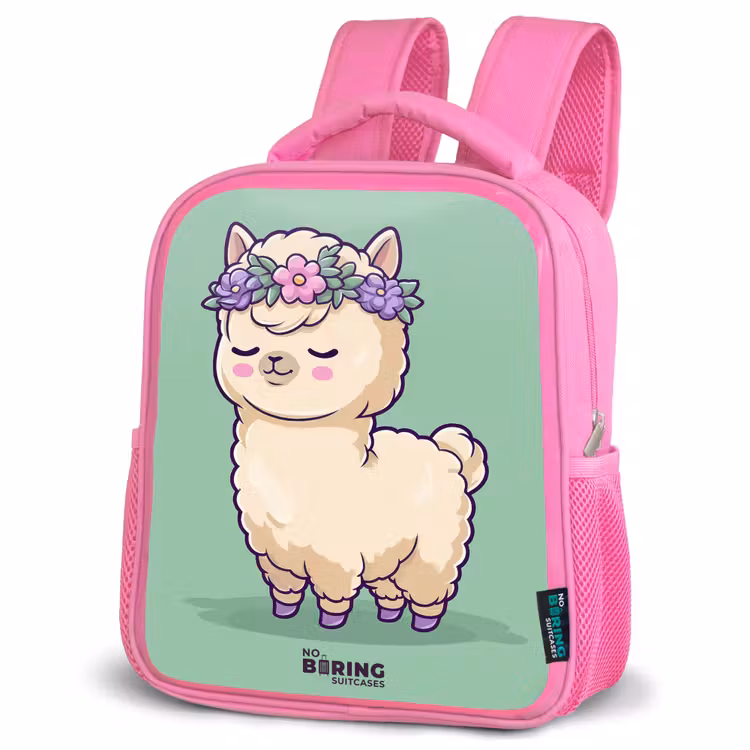 Kids backpack - Pink - Kawai - Alpaca - Green — 4