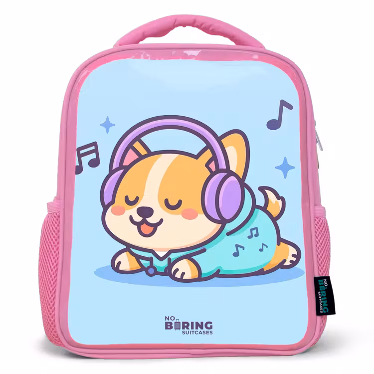 Kids backpack - Pink - Kawai - Dog - Music — 1