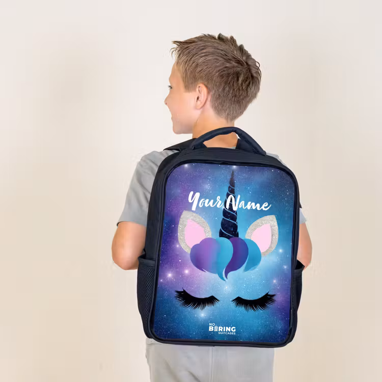 Kids backpack - Unicorn on a starry sky background — 2