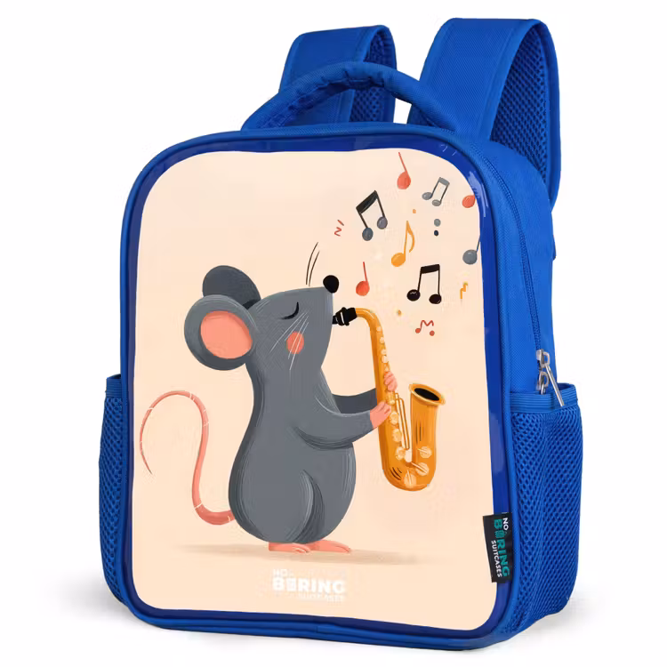 Kids backpack - Blue - Mouse - Saxophone - Music — 3
