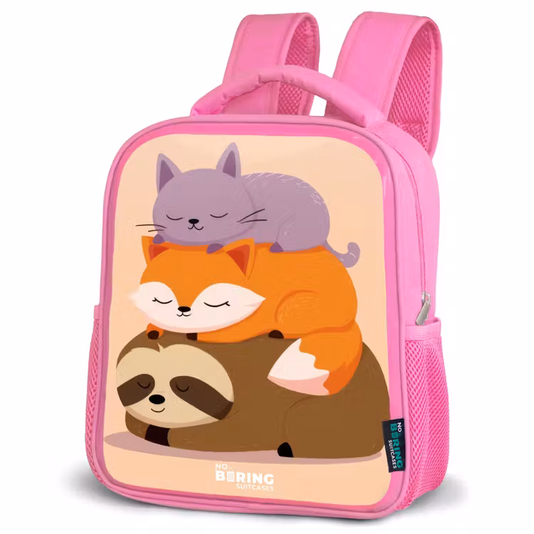 Kids backpack - Pink - Animals - Sleep - Together — 4