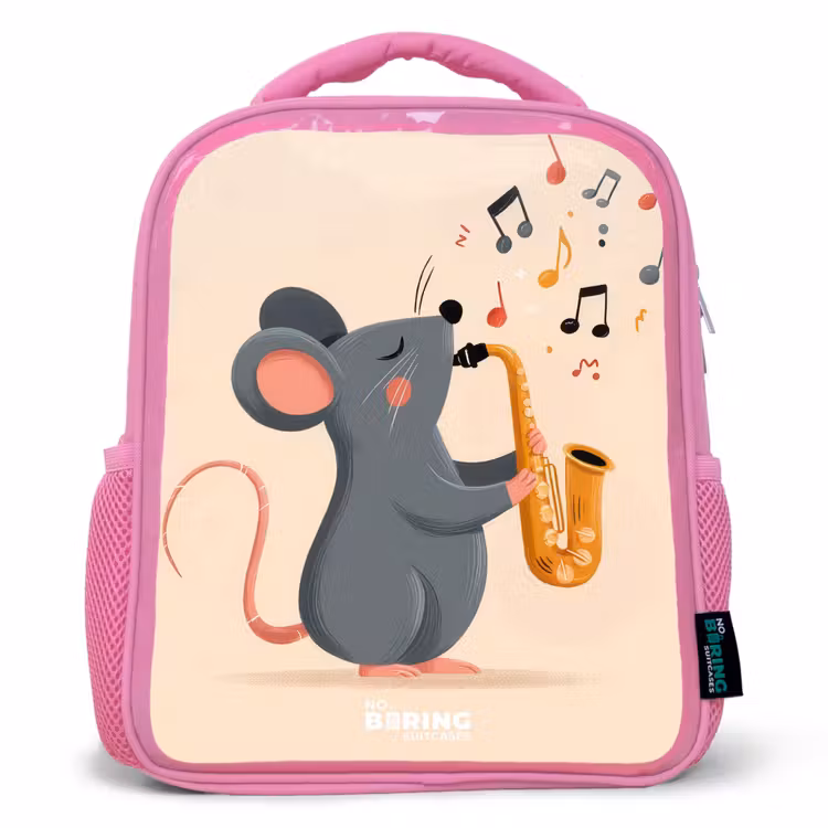 Kids backpack - Pink - Mouse - Saxophone - Music — 1