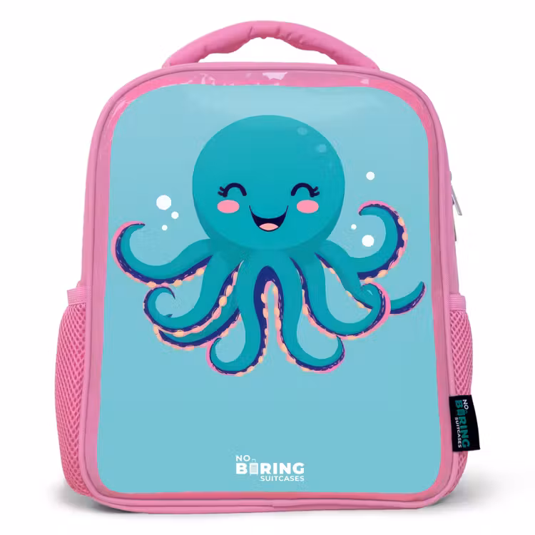 Kids backpack - Pink - Octopus - Water - Blue — 1