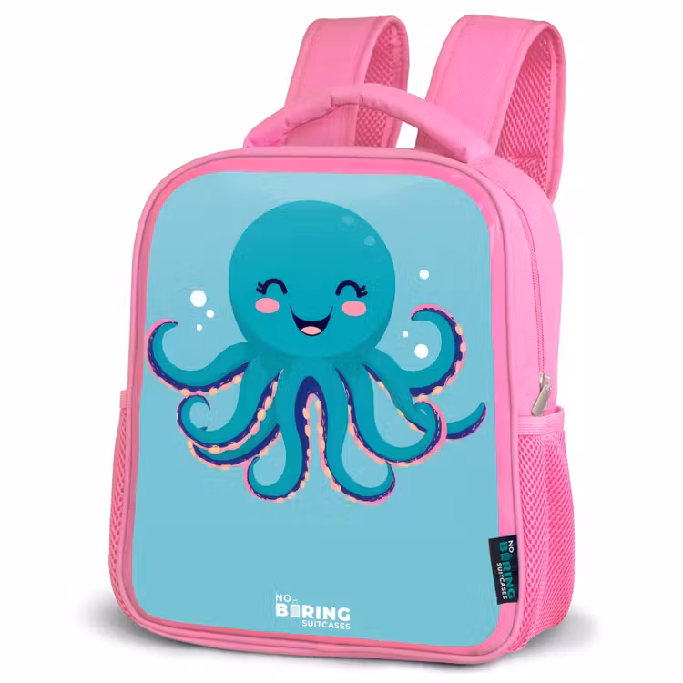 Kids backpack - Pink - Octopus - Water - Blue — 4