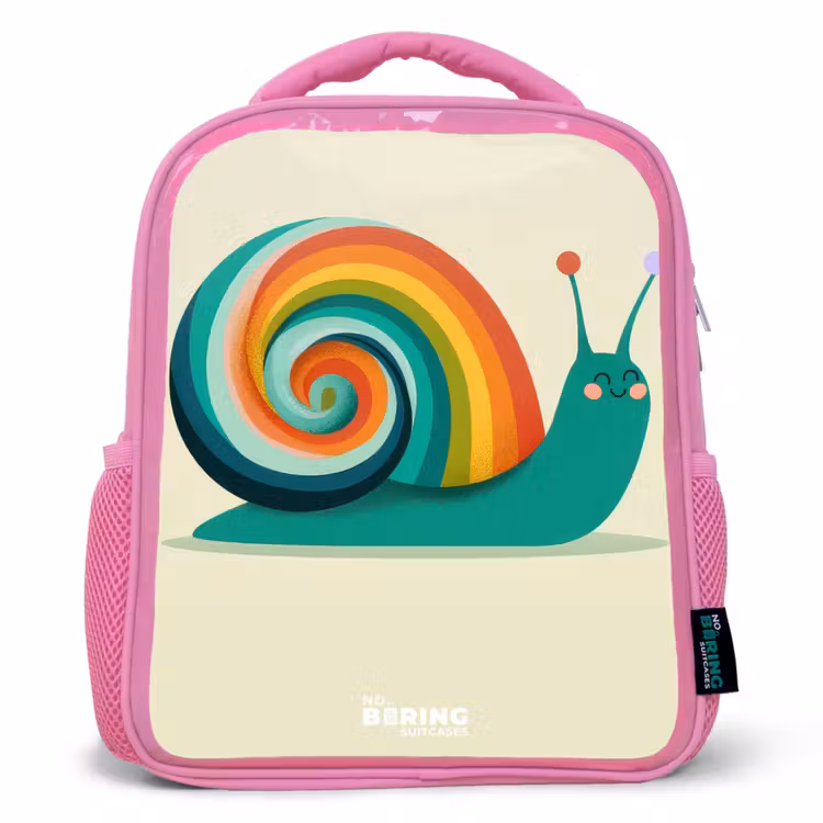 Kids backpack - Pink - Snail - Rainbow - Colorful — 1