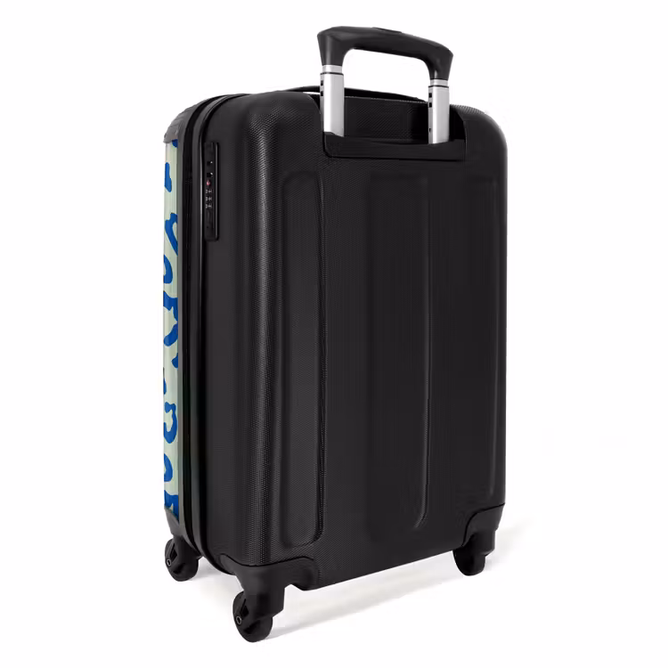 Suitcase - Animal prints - Panther print suitcase in blue and pastel green — 2