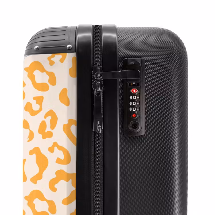 Suitcase - Animal prints - Panther print suitcase in orange and cream color — 5