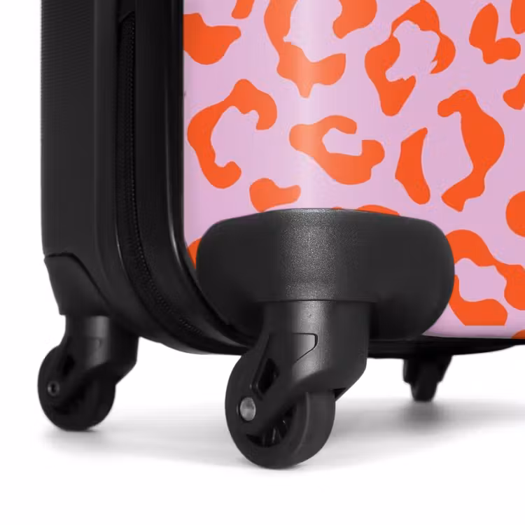 Suitcase - Animal prints - Panther print suitcase in orange and light pink — 6