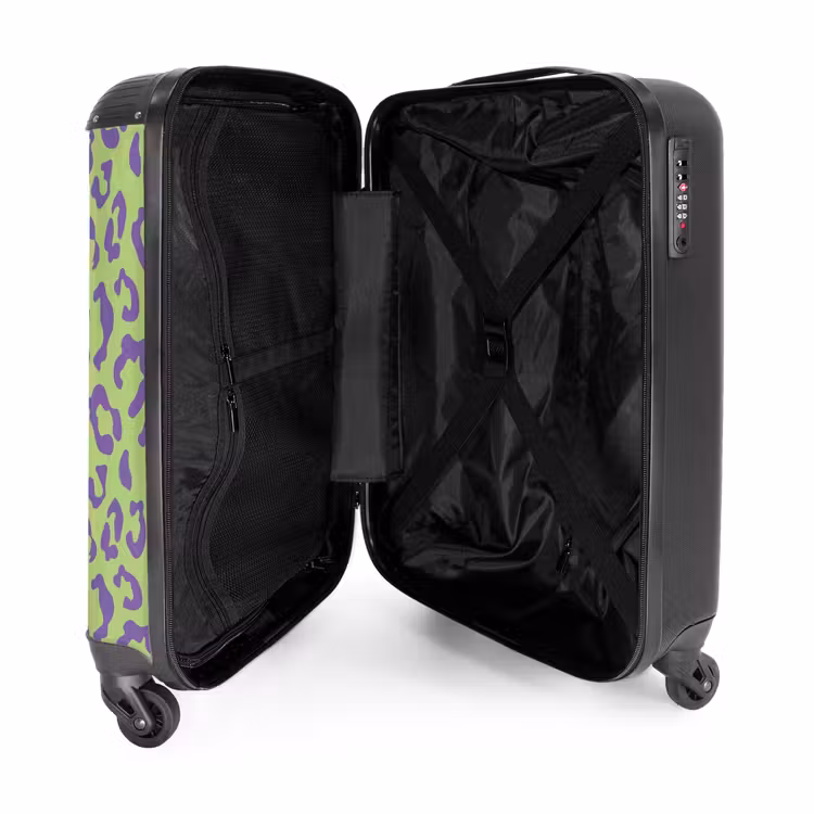 Suitcase - Animal prints - Panther print suitcase in purple and green — 3