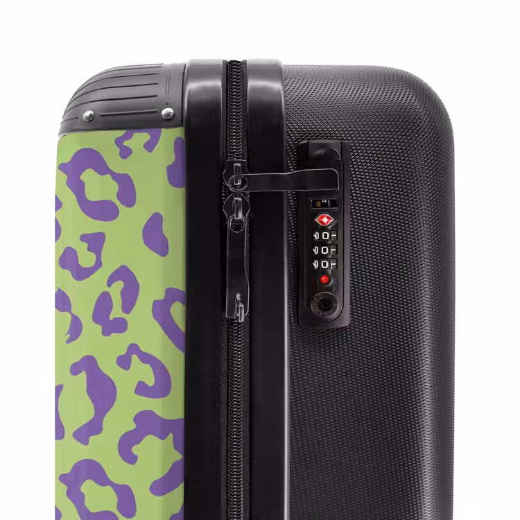 Suitcase - Animal prints - Panther print suitcase in purple and green — 5