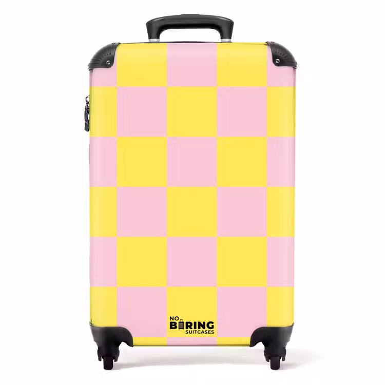 Suitcase - Squares - Pink/Yellow — 1