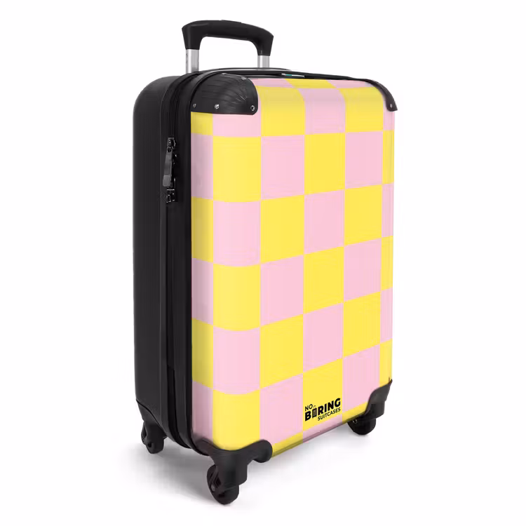 Suitcase - Squares - Pink/Yellow — 4