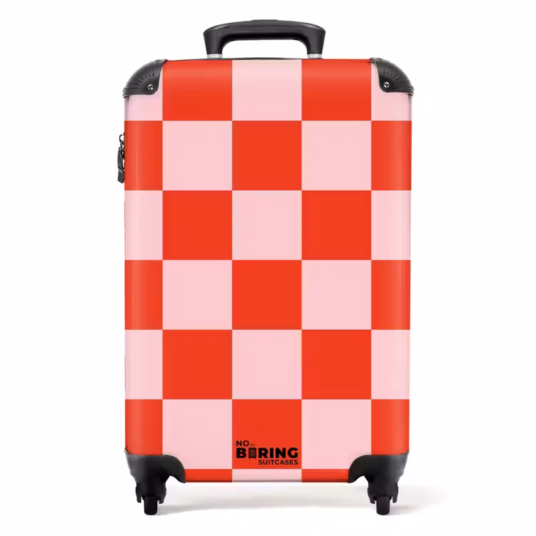 Suitcase - Squares - Red/Pink — 1
