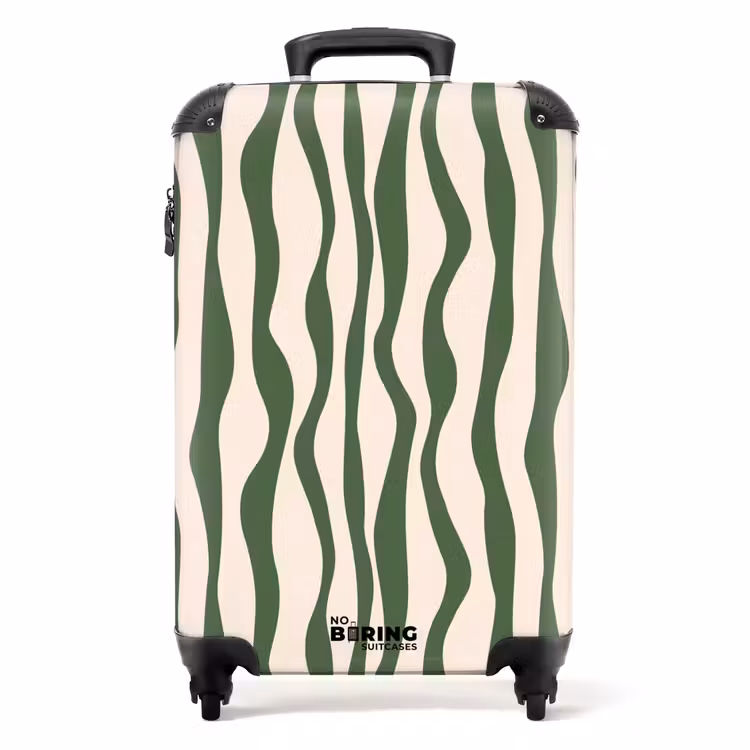 Suitcase - Abstract - Green line art — 1