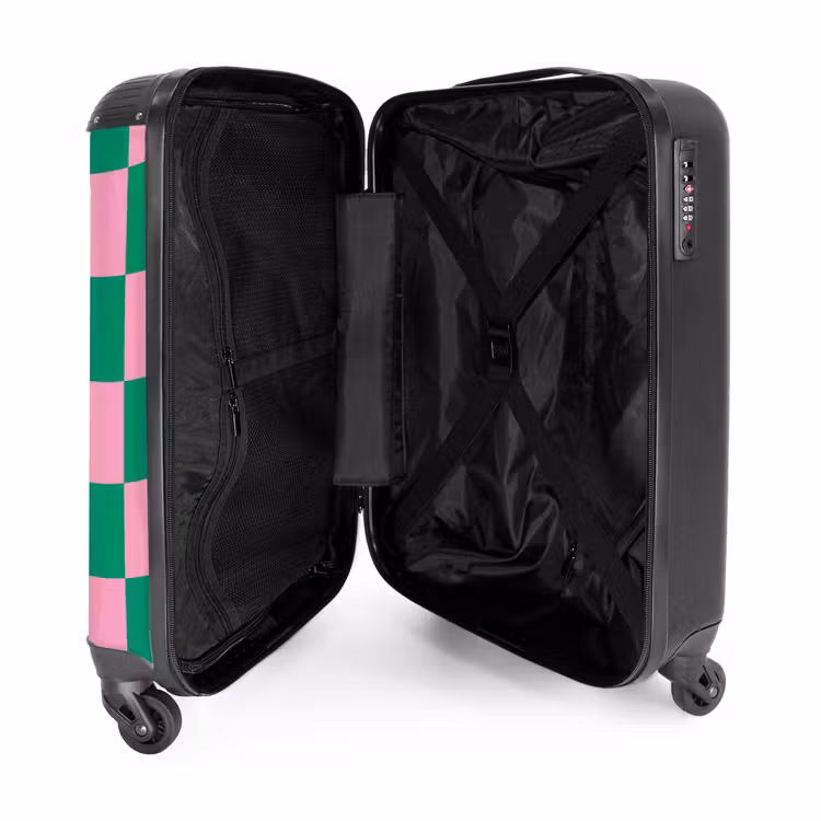 Suitcase - Squares - Green/pink — 3