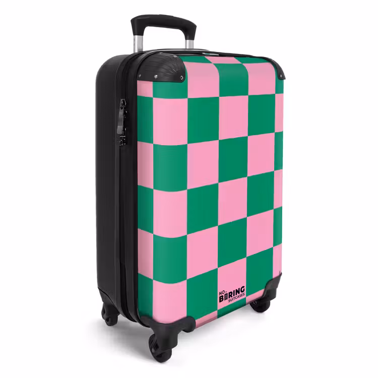 Suitcase - Squares - Green/pink — 4