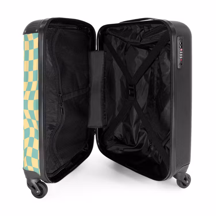 Suitcase - Squares - Green/yellow waves — 3