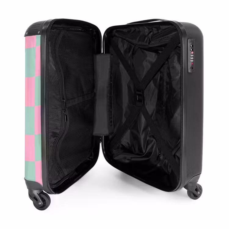 Suitcase - Squares - Pink/Mint Blue — 3